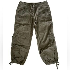 Ann Taylor Loft Marisa Olive Green Cropped Cargo Jogger Style Pants 2